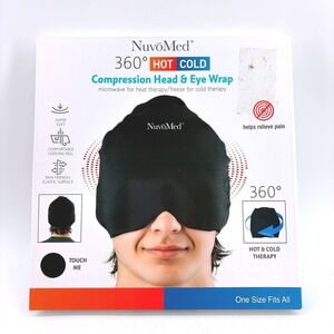 NuvoMed 360 HOT COLD Compression Headache Cap Eye Wrap Microwave Freeze‎ Therapy